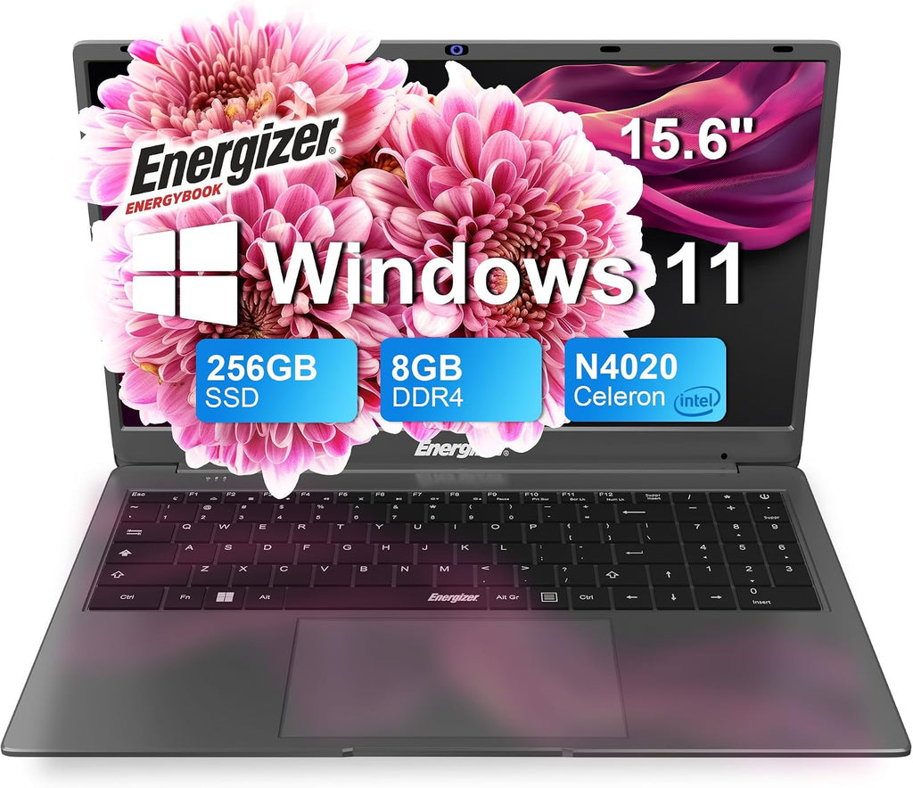 Energizer EnergyBook: 15.6'' HD+ Laptop, Intel Celeron, 8GB RAM, 256GB SSD, UHD