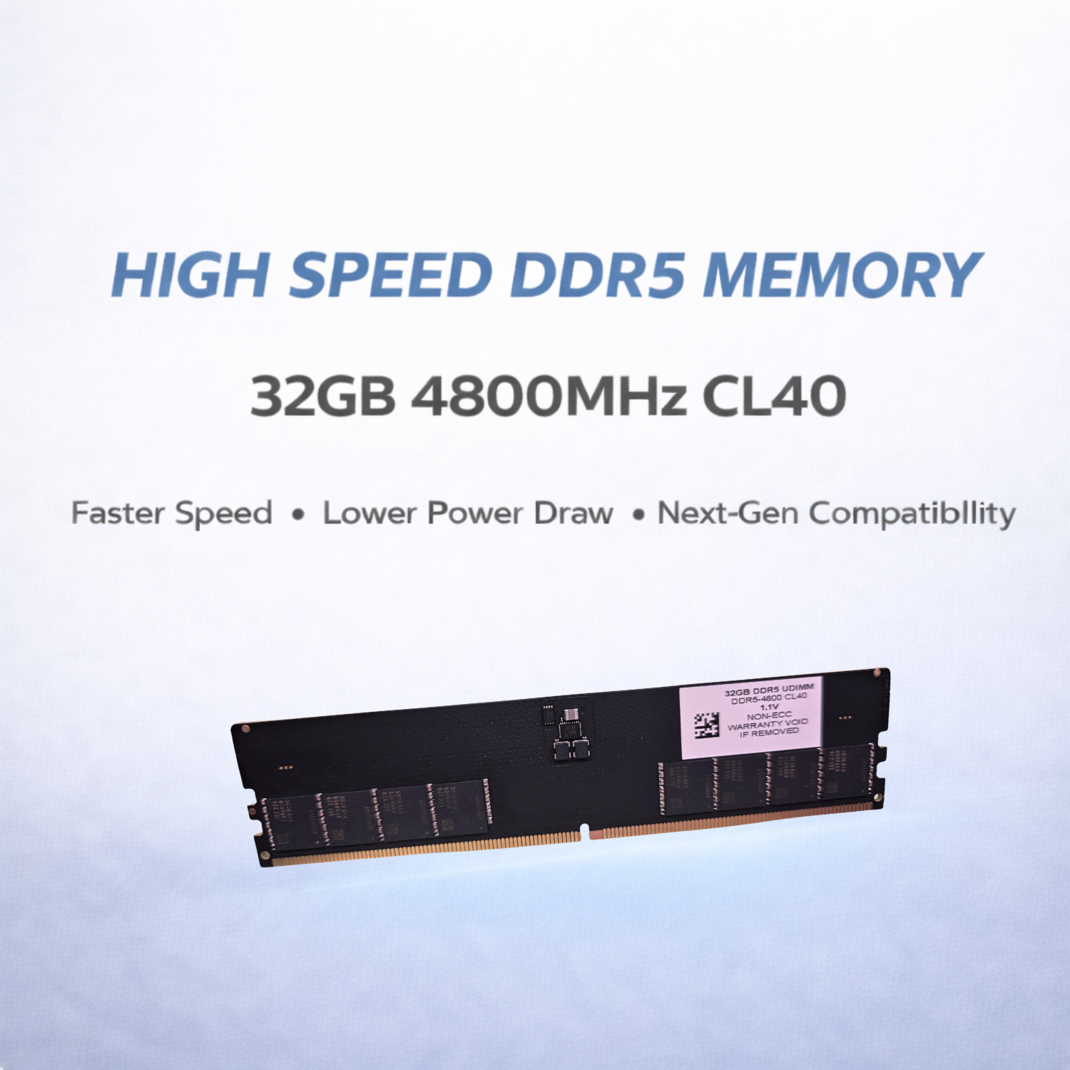 DDR5 32GB 4800MHz CL40 UDIMM Desktop Memory, OEM