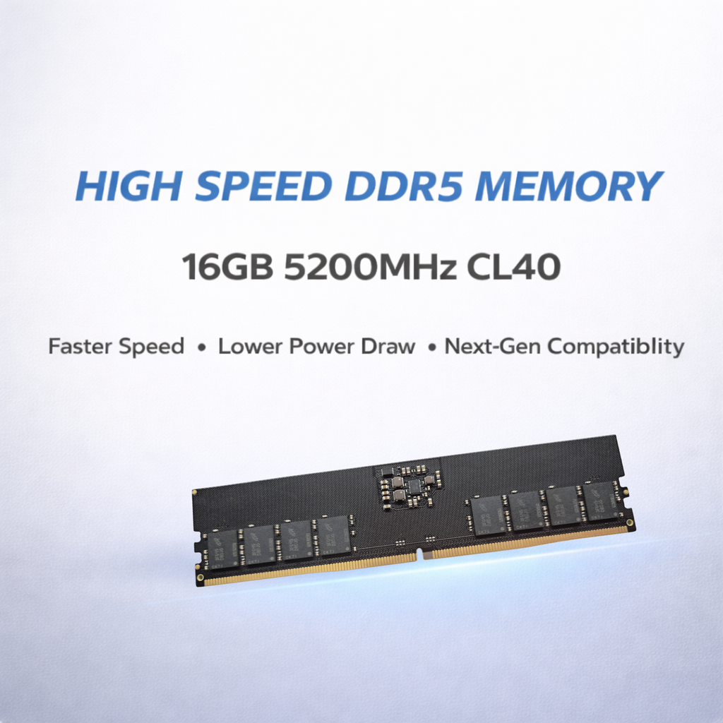 OEM DDR5 16GB (1×16) 5200MHz CL40 UDIMM Desktop RAM – High-Speed Memory Module