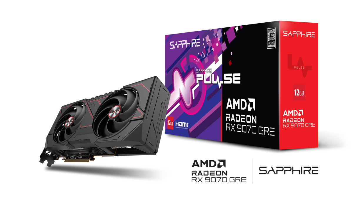 SAPPHIRE PULSE AMD RADEON RX 9070 GRE GAMING OC 12GB DUAL HDMI / DUAL D