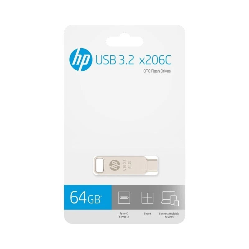 HP x206C OTG USB A & C 3.2 Flash Drive 64GB